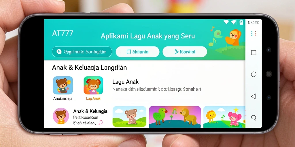 Antarmuka AT777 yang menarik dengan koleksi lagu anak.