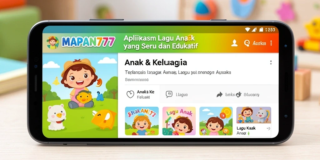 Antarmuka aplikasi MAPAN777 yang ceria dan menarik untuk anak-anak.
