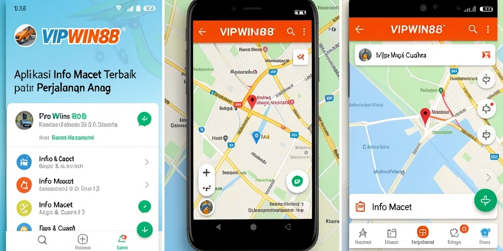 Antarmuka aplikasi VIPWIN88 yang menampilkan informasi lalu lintas.