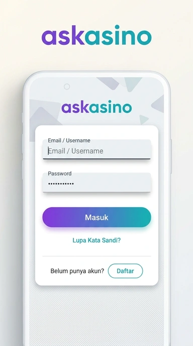 Tampilan halaman login askasino