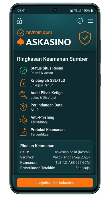 Tampilan kanal resmi askasino